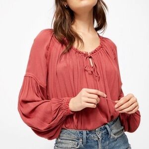 {free people} banda front tie blouse